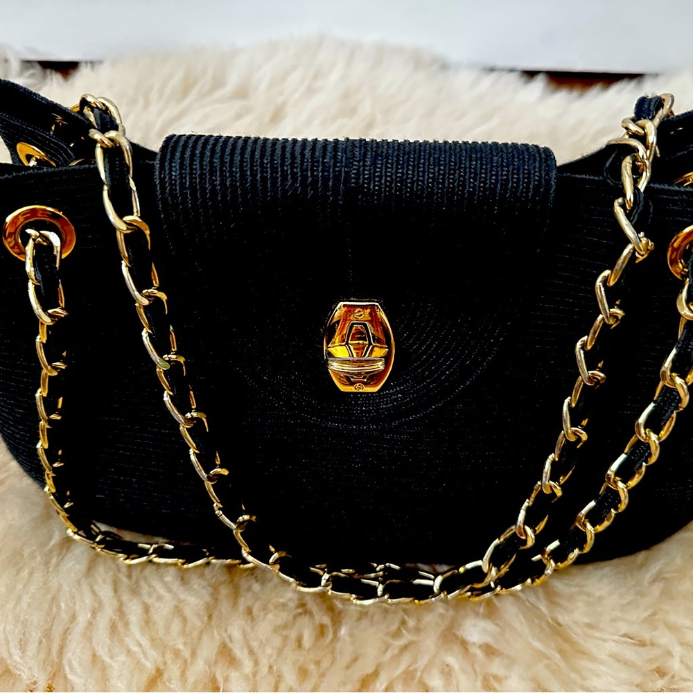 Éric Javits Purse black with gold interior.
